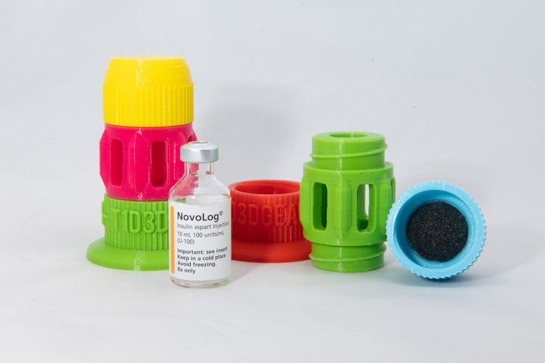 Humalog / Novalog 10ml 3 Piece 3D Printed Insulin Vial Vessel Protective Case image 3