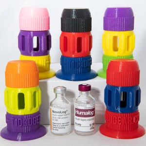 Humalog / Novalog 10ml 3 Piece 3D Printed Insulin Vial Vessel Protective Case image 1