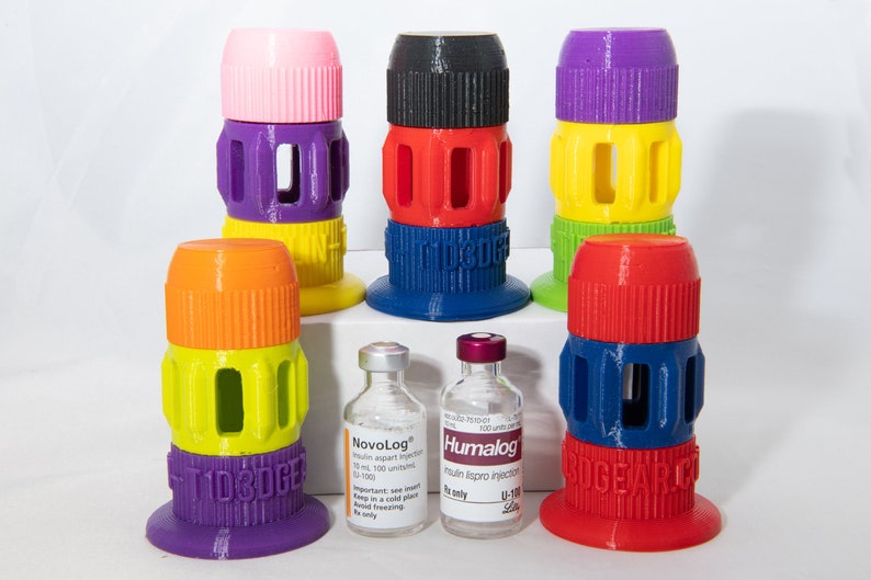 Humalog / Novalog 10ml 3 Piece 3D Printed Insulin Vial Vessel Protective Case image 1