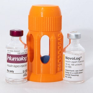 2 Piece Insulin Vial Vessel Protective Case with Windows - For Humalog, Novalog, Fiasp, Lyumjev