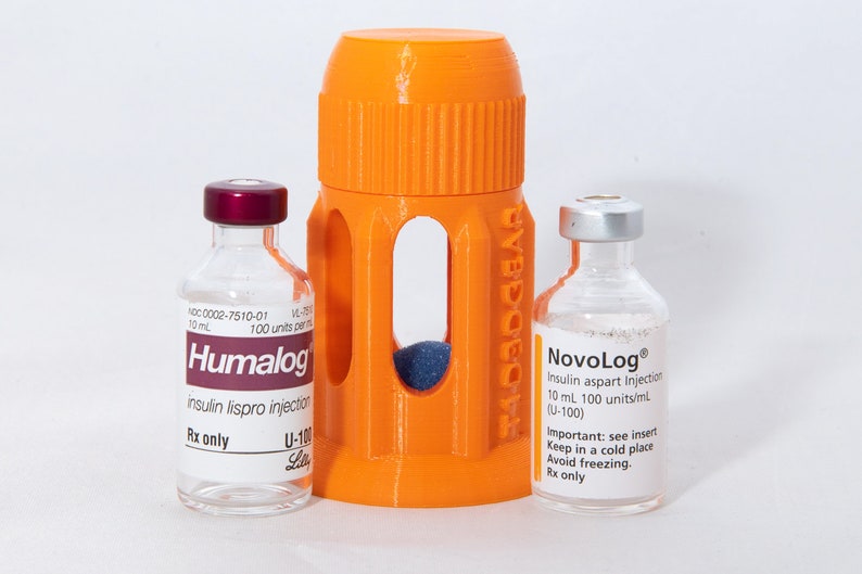 2 Piece Insulin Vial Vessel Protective Case with Windows For Humalog, Novalog, Fiasp, Lyumjev image 1