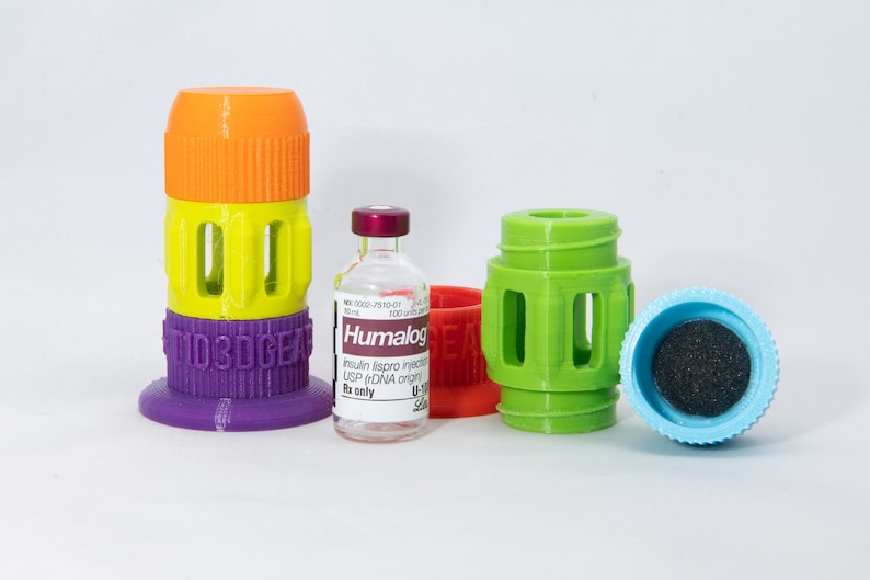 Humalog / Novalog 10ml 3 Piece 3D Printed Insulin Vial Vessel Protective Case image 4