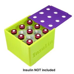 Insulin Caddy With Lid - 9 vial Short