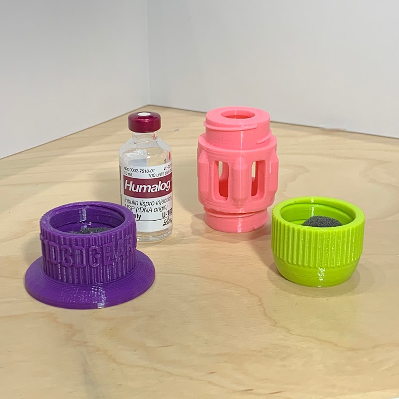 Humalog 10ml 3 Piece 3d Printed Insulin Vial Vessel Protective Case