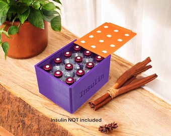 Insulin Caddy With Lid - 12 vial Short