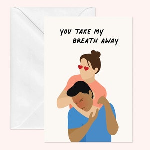 You Take My Breath Away Greeting Card | Funny Rear Naked Choke Valentine for MMA, BJJ, Jiu Jitsu, Submission Grappling