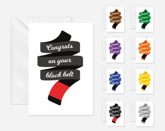 Black Looks Good on You Belt Grading Greeting Card Jiu 