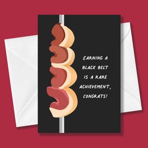 Black Belts Are Rare Greeting Card | Congrats Black Belt Promotion for Jiu Jitsu, BJJ, Karate, Judo, Taekwondo, Aikido