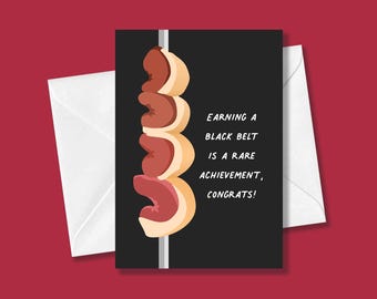 Black Belts Are Rare Greeting Card | Congrats Black Belt Promotion for Jiu Jitsu, BJJ, Karate, Judo, Taekwondo, Aikido