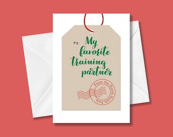 To My Favorite Training Partner Christmas Greeting Card | Martial Arts, Jiu Jitsu, BJJ,