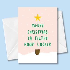Merry Christmas Ya Filthy Foot Locker Greeting Card | Jiu Jitsu, Nogi, Grappling, MMA, Martial Arts
