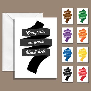 Toutes les couleurs de ceinture ! de voeux de promotion de ceinture d'arts martiaux de <br> Profitez-en ! Noir, marron, violet, bleu, vert, orange, jaune, gris