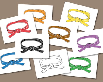 Martial Arts Belt Blank Greeting Card | All Belt Colors Available | Martial Arts, Jiu Jitsu, Judo, Karate, Taekwondo