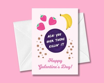 Acai Bowl Galentine's Day Greeting Card | Funny Valentine's Card for Girl Friends | Brazilian Jiu Jitsu Humor