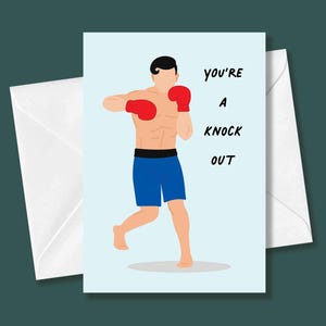 You&#39;re A Knockout Greeting Card | Funny Valentine, Anniversary, Birthday Gift for MMA, Boxing, Muay Thai, Kickboxing Lovers