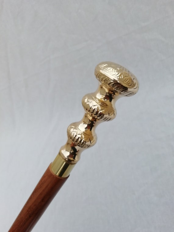 Buy Walking Stick Handmade Wooden Cane Brass Handle Ergonomic Cane Three  Tier Affordable Item Online in India 