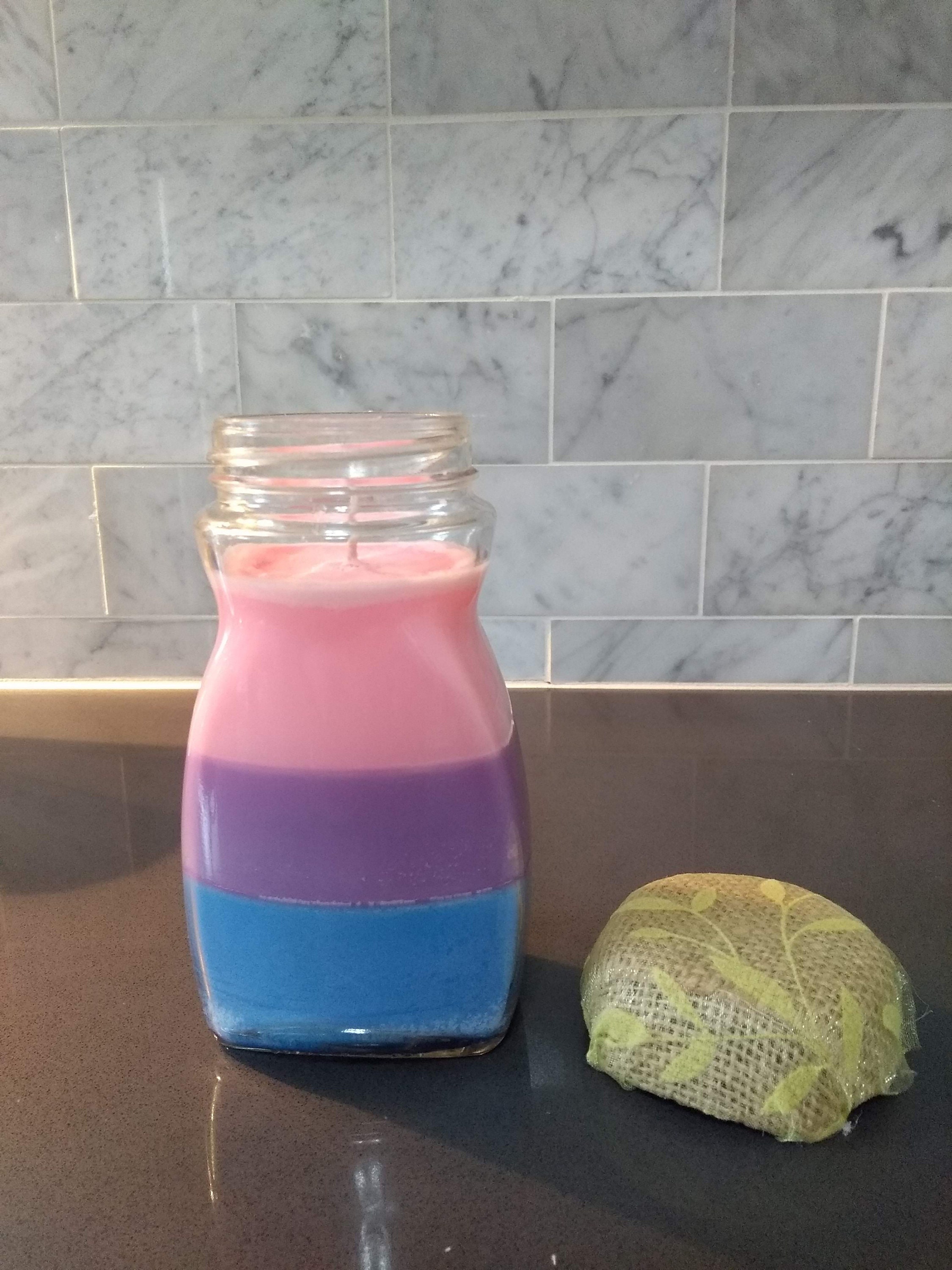 Layered Tri-Coloured Double Wick Scented Candle Glass Jar Home D?cor Gift  Xmas