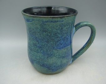Large Blue-Green Stoneware Tankard / Pint Mug