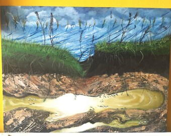 Puddle of mud oil painting original