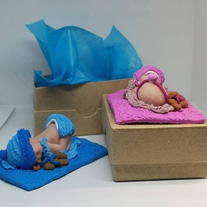 Twin cake toppers for baptism, christening or birthday cake. Personalisation is available, box included