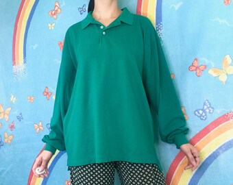 green collared shirt