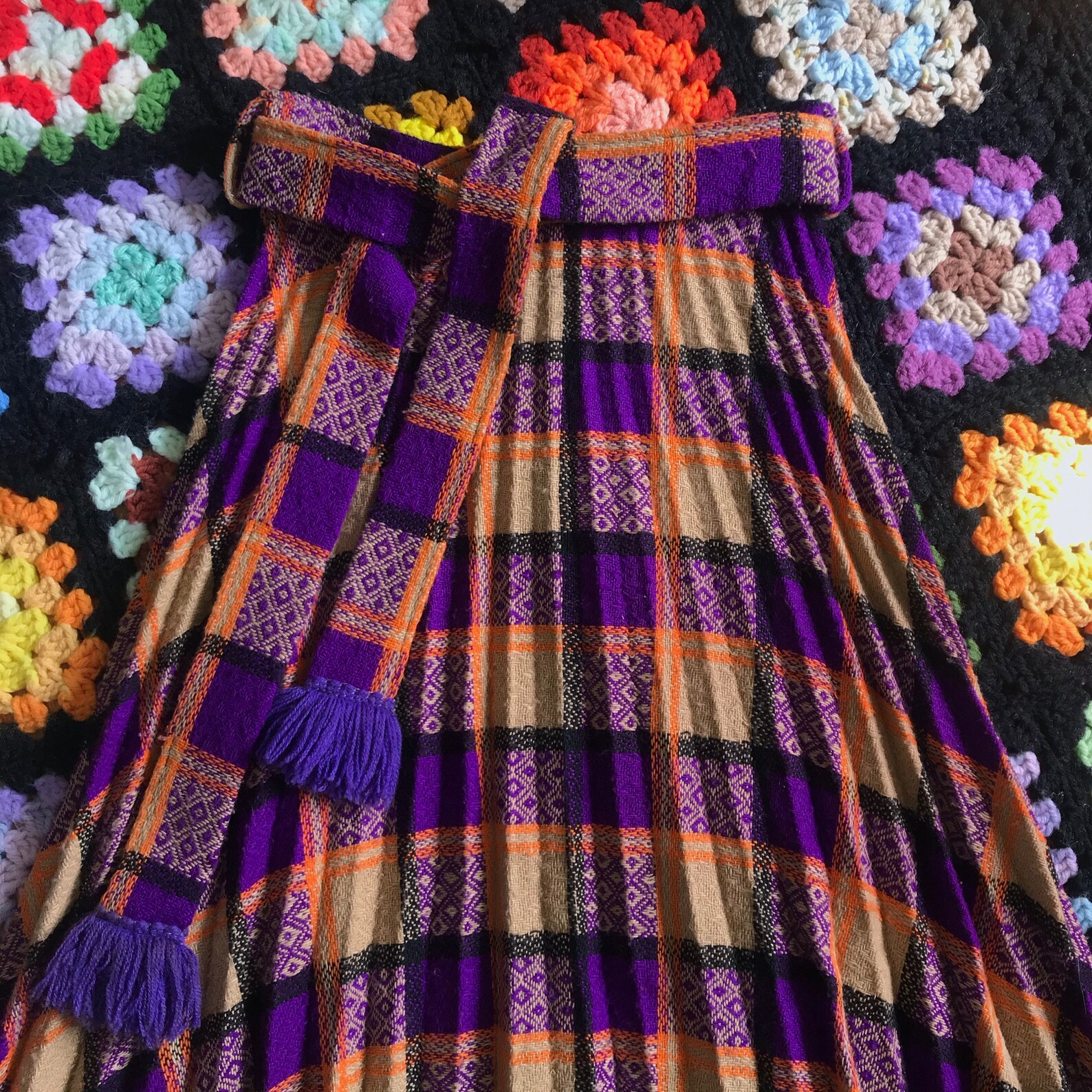 Vintage Plaid Skirt 1960 s Psychedelic TarTan Neon Bright Etsy