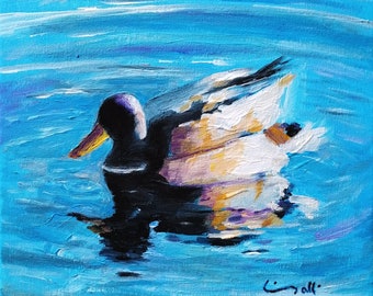 Duck (30cm x 30cm, original acrylic painting)