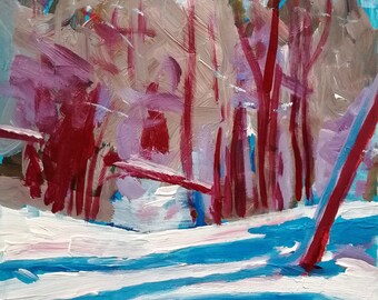 Snowy Forest 4 (40cm x 30cm, original acrylic painting)