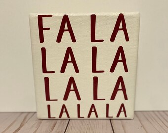 Christmas Canvas Wall Art - Fa La La La - Home Decor