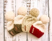 Lime and Linden The Hawthorne Hat with Pom Pom Custom Hand Knit Beanie Infant-Baby-Child-Kid-Adult
