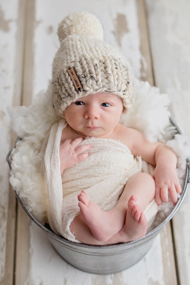 Lime and Linden // The Little Hawthorne Hat with Pom Pom // Custom Hand Knit Beanie // Newborn Infant Baby-Child-Kid image 5