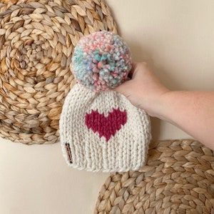 Lime and Linden // Classic Heart Hat // Custom Valentines Heart Beanie // Infant-Baby-Child-Kid-Adult image 3