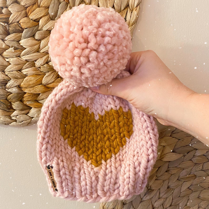 Lime and Linden // Classic Heart Hat // Custom Valentines Heart Beanie // Infant-Baby-Child-Kid-Adult image 4