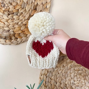 Lime and Linden // Classic Heart Hat // Custom Valentines Heart Beanie // Infant-Baby-Child-Kid-Adult image 1