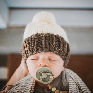 Lime and Linden // The Little Hawthorne Hat with Pom Pom // Custom Hand Knit Beanie // Newborn Infant Baby-Child-Kid image 2
