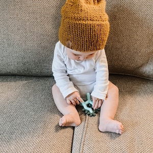 The Linden Beanie // Custom Stretchy Slouch Knit Hat with Double Brim // Infant-Baby-Child-Kid-Adult image 5