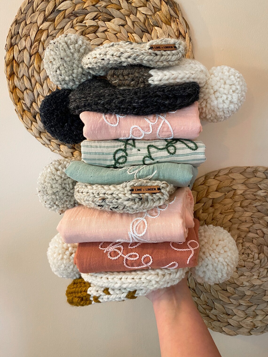 Hand Embroidered Baby Swaddle // Personalized Monogram Muslin Etsy