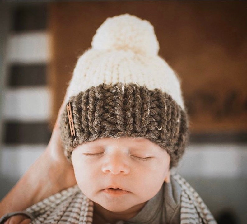 Lime and Linden // The Little Hawthorne Hat with Pom Pom // Custom Hand Knit Beanie // Newborn Infant Baby-Child-Kid image 9