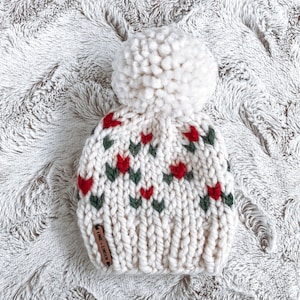 Gorro Holly Berry // Gorro Holly Berry tejido a mano personalizado // Para bebés, niños y adultos