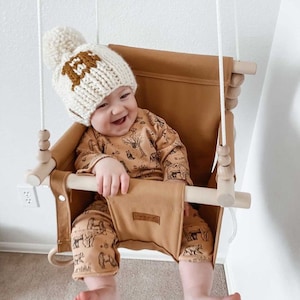 The Monogram Classic English Boxwood Hat with Pom Pom // Custom Letter Hand Knit Beanie // Infant-Baby-Child-Kid-Adult