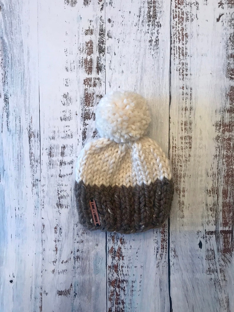 Lime and Linden // The Little Hawthorne Hat with Pom Pom // Custom Hand Knit Beanie // Newborn Infant Baby-Child-Kid image 6