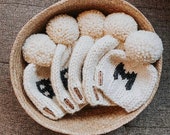 The Monogram Classic English Boxwood Hat with Pom Pom Custom Letter Hand Knit Beanie Infant-Baby-Child-Kid-Adult