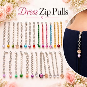 Zipper Pulls, Pretty Accessory for Dresses, Aid to Zip Dresses up