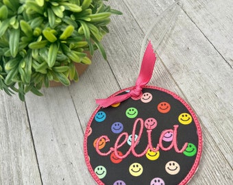 Personalized Bag Tag for Backpack, Lunchbox, Water Bottle, Diaper Bag, Luggage, Bogg Bag | Fabric Embroidery Tag | Back to School | Monogram