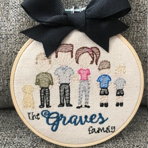 Embroidery Hoop Family Ornament