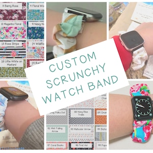 Custom Scrunchie Smartwatch Band, Stretchy Apple Watch Strap, Skin Friendly, Fitbit Versa, Galaxy, 20mm, 22mm, 38mm, 40mm, 42mm, 44mm, 49mm