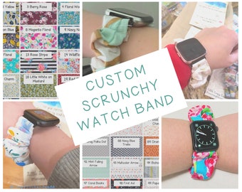 Custom Scrunchie Smartwatch Band, Stretchy Apple Watch Strap, Skin Friendly, Fitbit Versa, Galaxy, 20mm, 22mm, 38mm, 40mm, 42mm, 44mm, 49mm