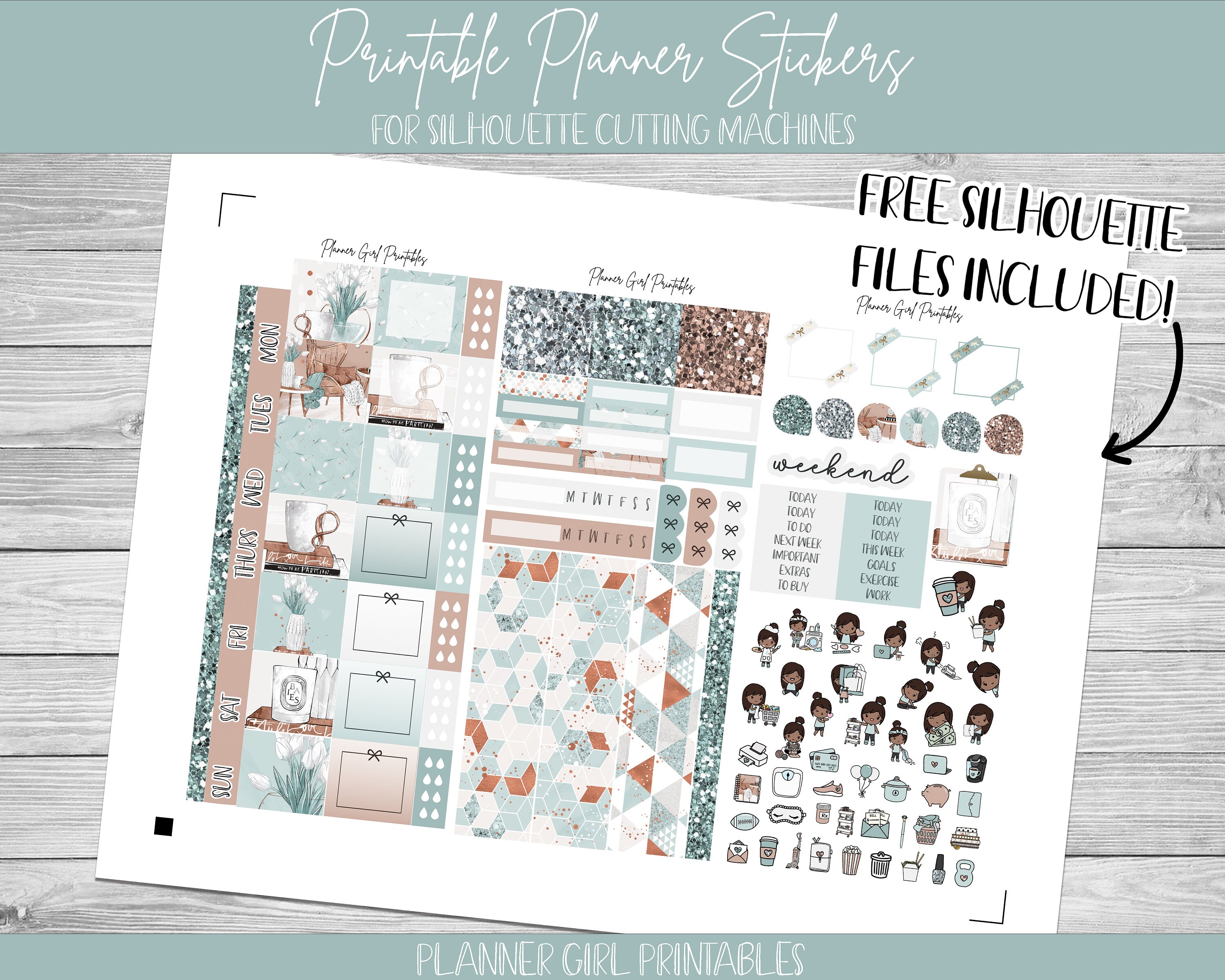 PRINTABLE Hobonichi Weeks Weekly Kit | Lets Hygge Stay Home Teal Boho ...