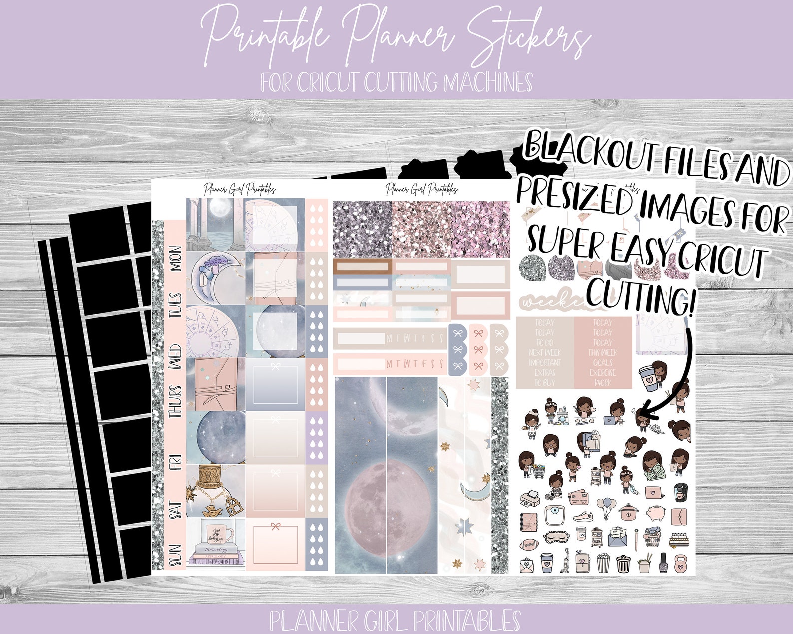 PRINTABLE Hobonichi Weeks Weekly Kit Celestial Full Moon | Etsy