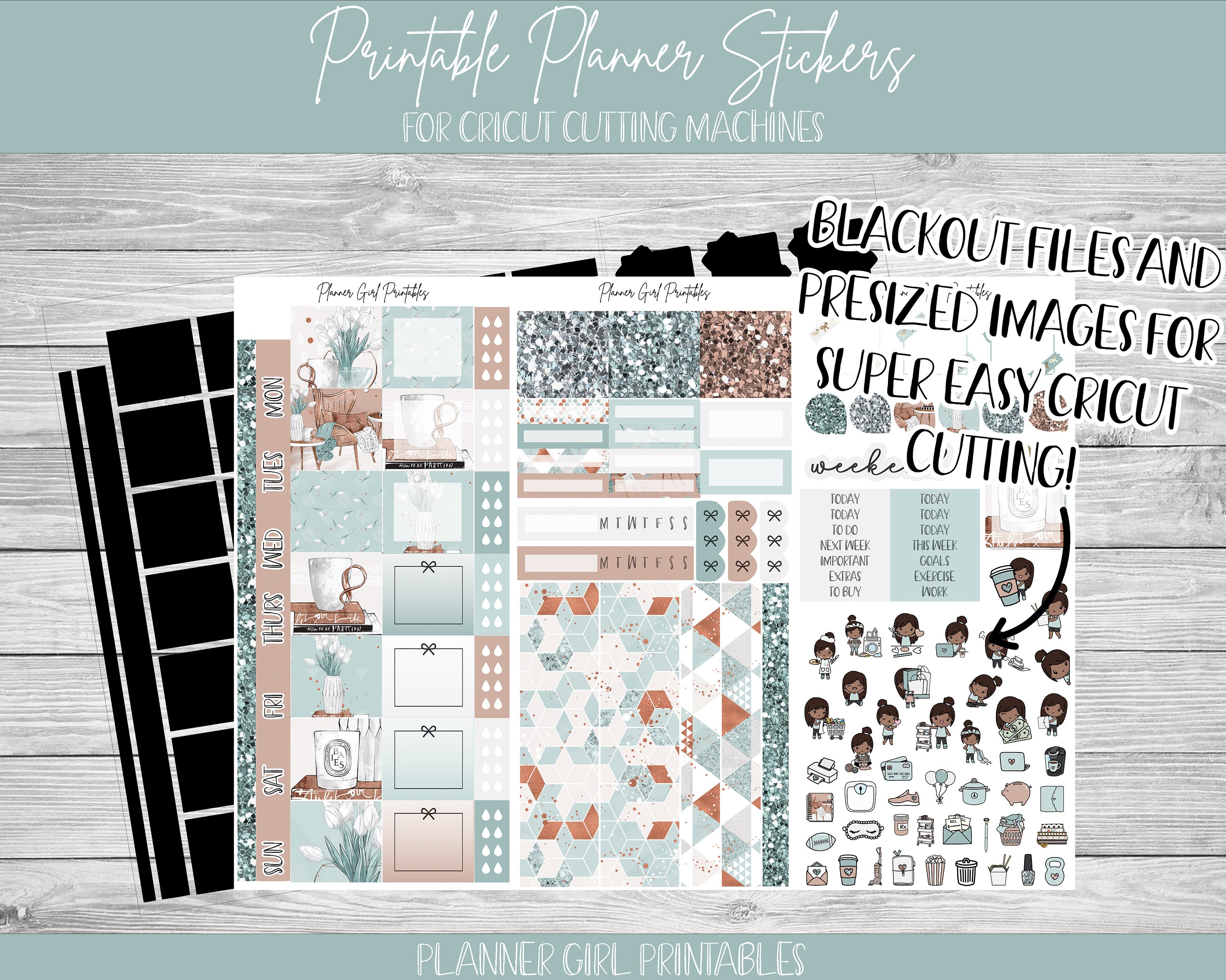 PRINTABLE Hobonichi Weeks Weekly Kit | Lets Hygge Stay Home Teal Boho ...